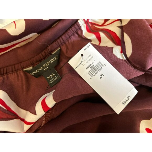 Banana Republic Brown Floral Halter Baby Doll Top Dress XXL Y2K Style Retro NWT - Picture 2 of 2